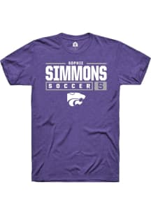 Sophie Simmons Purple K-State Wildcats NIL Stacked Box Short Sleeve T Shirt