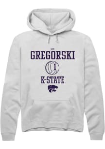 Elizabeth Gregorski Rally Mens White K-State Wildcats NIL Sport Icon Hooded Sweatshirt