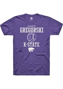 Elizabeth Gregorski  K-State Wildcats Purple Rally NIL Sport Icon Short Sleeve T Shirt