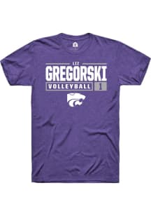 Elizabeth Gregorski  K-State Wildcats Purple Rally NIL Stacked Box Short Sleeve T Shirt