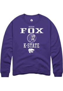 Reagan Fox  Rally K-State Wildcats Mens Purple NIL Sport Icon Long Sleeve Crew Sweatshirt