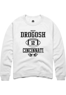 Brady Drogosh  Rally Cincinnati Bearcats Mens White NIL Sport Icon Long Sleeve Crew Sweatshirt