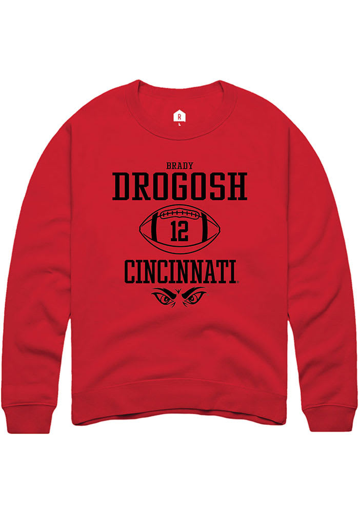 Brady Drogosh Rally Cincinnati Bearcats Mens Red NIL Sport Icon Long Sleeve Crew Sweatshirt