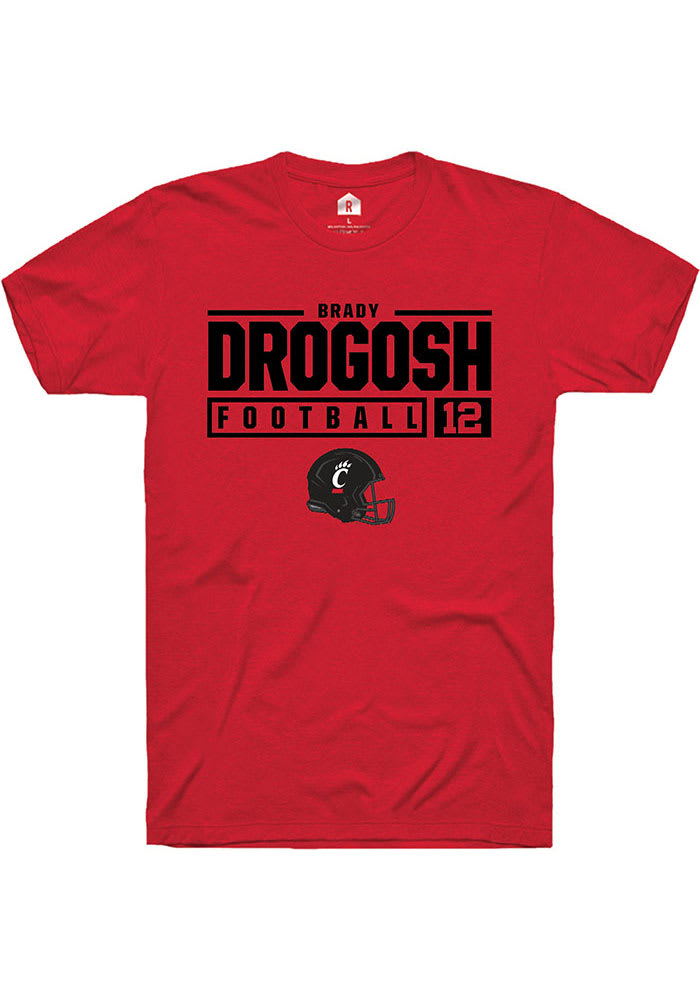 Brady Drogosh Cincinnati Bearcats Red Rally NIL Stacked Box Short Sleeve T Shirt