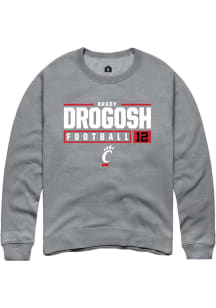 Brady Drogosh  Rally Cincinnati Bearcats Mens Graphite NIL Stacked Box Long Sleeve Crew Sweatshi..