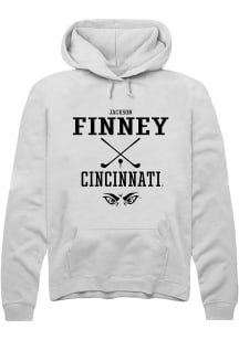 Jackson Finney  Rally Cincinnati Bearcats Mens White NIL Sport Icon Long Sleeve Hoodie