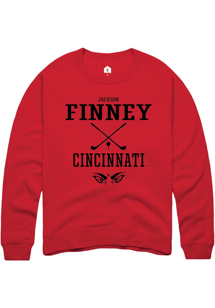 Jackson Finney Rally Cincinnati Bearcats Mens NIL Sport Icon Long Sleeve Crew Sweatshirt