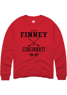 Jackson Finney  Rally Cincinnati Bearcats Mens Red NIL Sport Icon Long Sleeve Crew Sweatshirt