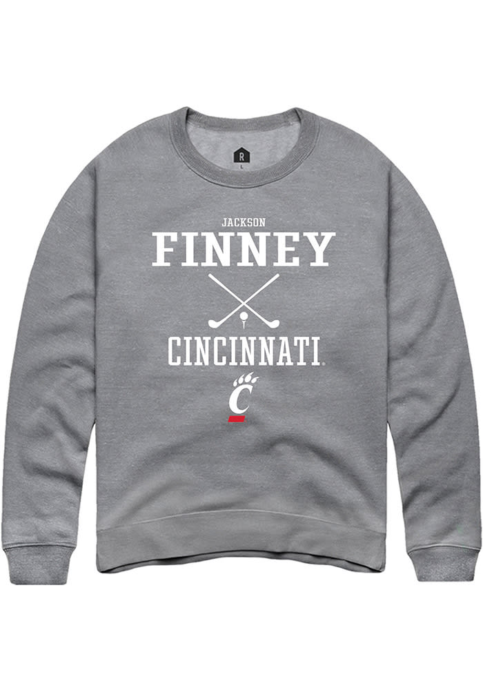 Jackson Finney  Rally Cincinnati Bearcats Mens Graphite NIL Sport Icon Long Sleeve Crew Sweatshi..