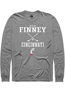 Jackson Finney  Cincinnati Bearcats Graphite Rally NIL Sport Icon Long Sleeve T Shirt