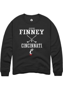 Jackson Finney  Rally Cincinnati Bearcats Mens Black NIL Sport Icon Long Sleeve Crew Sweatshirt