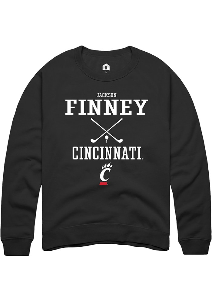 Jackson Finney Rally Cincinnati Bearcats Mens Black NIL Sport Icon Long Sleeve Crew Sweatshirt