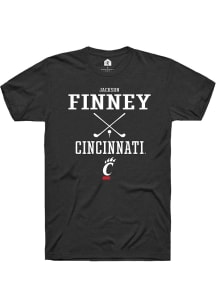 Jackson Finney  Cincinnati Bearcats Black Rally NIL Sport Icon Short Sleeve T Shirt