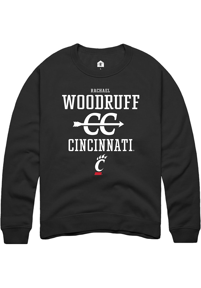 Rachael Woodruff Rally Cincinnati Bearcats Mens Black NIL Sport Icon Long Sleeve Crew Sweatshirt