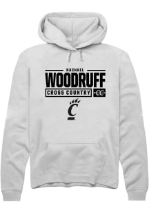 Rachael Woodruff  Rally Cincinnati Bearcats Mens White NIL Stacked Box Long Sleeve Hoodie