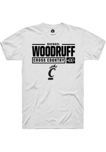 Rachael Woodruff  Cincinnati Bearcats White Rally NIL Stacked Box Short Sleeve T Shirt