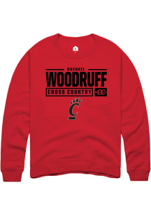 Rachael Woodruff  Rally Cincinnati Bearcats Mens Red NIL Stacked Box Long Sleeve Crew Sweatshirt