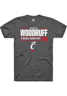 Rachael Woodruff  Cincinnati Bearcats Dark Grey Rally NIL Stacked Box Short Sleeve T Shirt