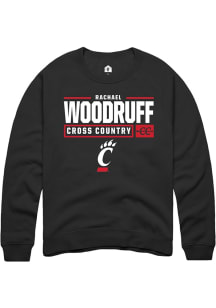 Rachael Woodruff  Rally Cincinnati Bearcats Mens Black NIL Stacked Box Long Sleeve Crew Sweatshi..