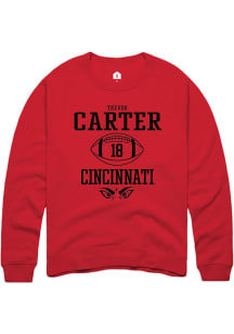 Trevor Carter  Rally Cincinnati Bearcats Mens Red NIL Sport Icon Long Sleeve Crew Sweatshirt