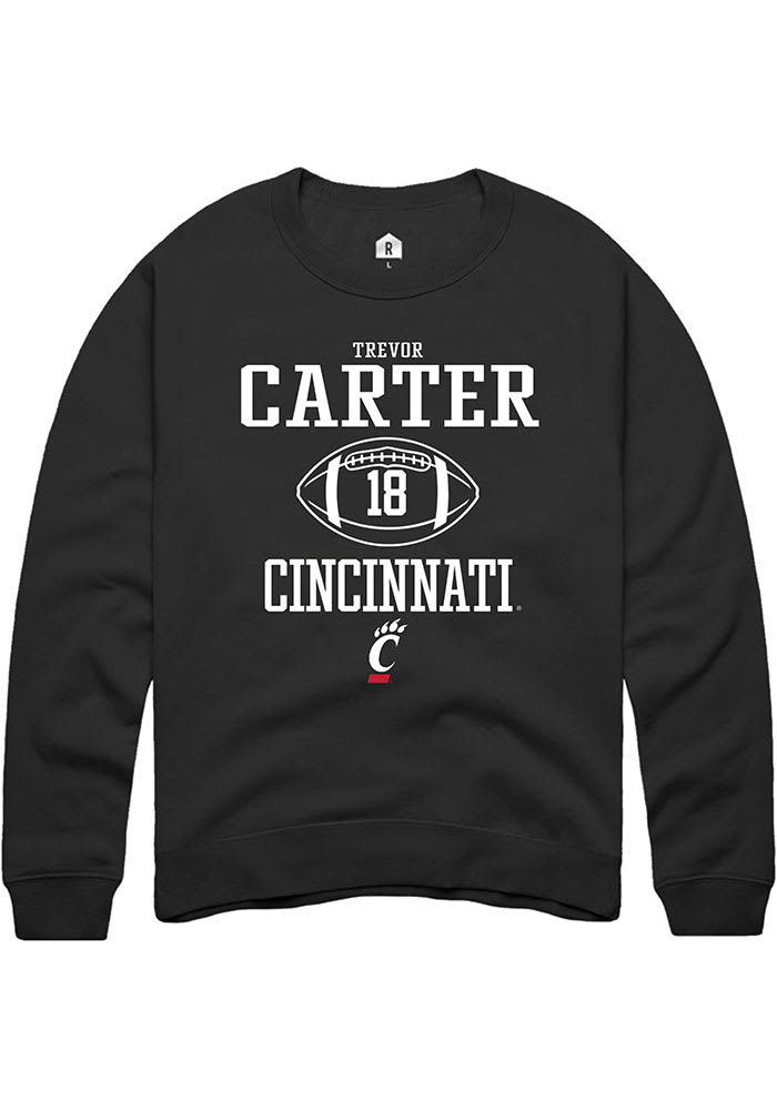 Trevor Carter Rally Cincinnati Bearcats Mens Black NIL Sport Icon Long Sleeve Crew Sweatshirt