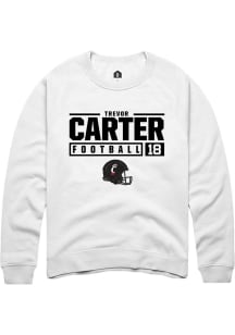 Trevor Carter  Rally Cincinnati Bearcats Mens White NIL Stacked Box Long Sleeve Crew Sweatshirt