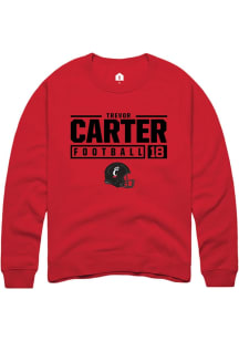 Trevor Carter  Rally Cincinnati Bearcats Mens Red NIL Stacked Box Long Sleeve Crew Sweatshirt