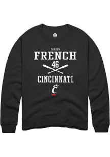 Carson French  Rally Cincinnati Bearcats Mens Black NIL Sport Icon Long Sleeve Crew Sweatshirt