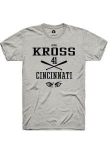 Josh Kross  Cincinnati Bearcats Ash Rally NIL Sport Icon Short Sleeve T Shirt