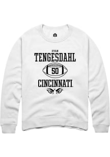 Evan Tengesdahl  Rally Cincinnati Bearcats Mens White NIL Sport Icon Long Sleeve Crew Sweatshirt