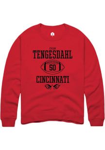 Evan Tengesdahl  Rally Cincinnati Bearcats Mens Red NIL Sport Icon Long Sleeve Crew Sweatshirt