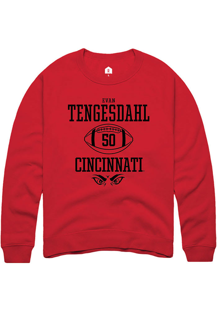 Evan Tengesdahl Rally Cincinnati Bearcats Mens Red NIL Sport Icon Long Sleeve Crew Sweatshirt