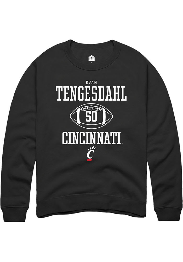 Evan Tengesdahl Rally Cincinnati Bearcats Mens Black NIL Sport Icon Long Sleeve Crew Sweatshirt