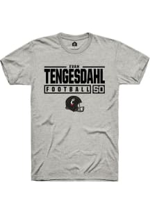 Evan Tengesdahl  Cincinnati Bearcats Ash Rally NIL Stacked Box Short Sleeve T Shirt