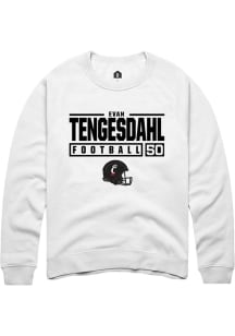 Evan Tengesdahl  Rally Cincinnati Bearcats Mens White NIL Stacked Box Long Sleeve Crew Sweatshir..