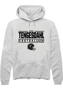 Evan Tengesdahl  Rally Cincinnati Bearcats Mens White NIL Stacked Box Long Sleeve Hoodie