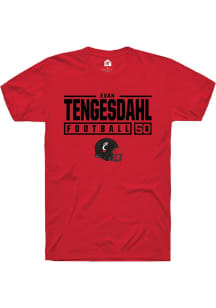 Evan Tengesdahl  Cincinnati Bearcats Red Rally NIL Stacked Box Short Sleeve T Shirt