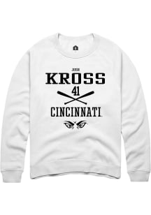 Josh Kross  Rally Cincinnati Bearcats Mens White NIL Sport Icon Long Sleeve Crew Sweatshirt