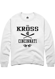 Josh Kross  Rally Cincinnati Bearcats Mens White NIL Sport Icon Long Sleeve Crew Sweatshirt