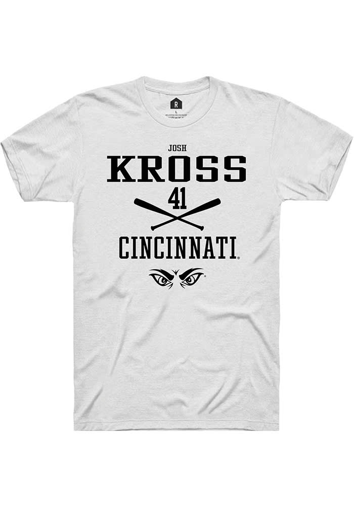 Josh Kross Cincinnati Bearcats White Rally NIL Sport Icon Short Sleeve T Shirt
