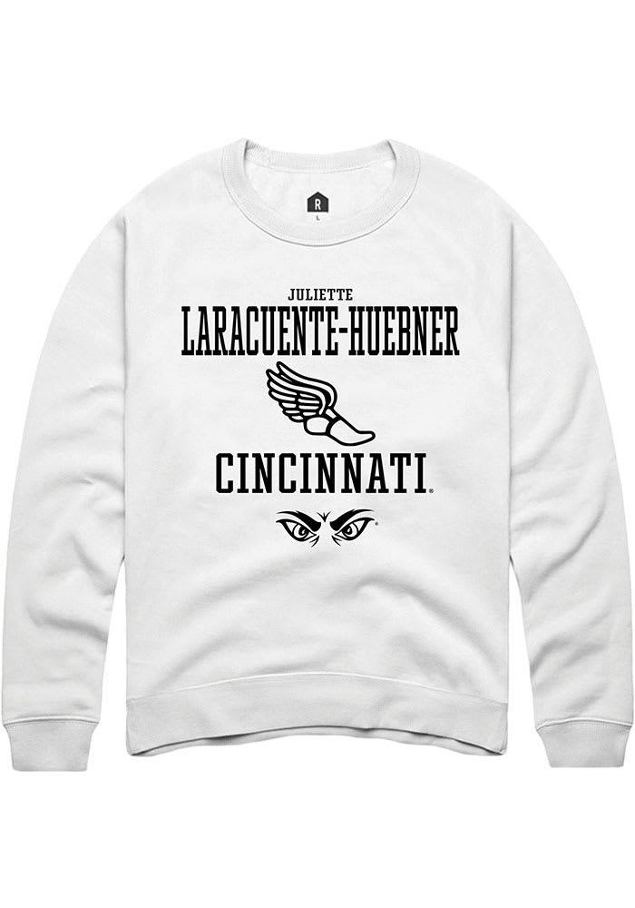 Juliette Laracuente-Huebner Rally Cincinnati Bearcats Mens White NIL Sport Icon Long Sleeve Crew Sweatshirt