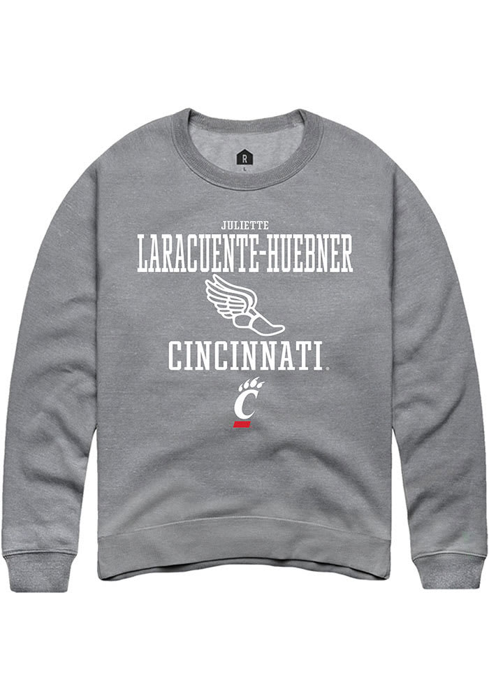 Juliette Laracuente-Huebner Rally Cincinnati Bearcats Mens Grey NIL Sport Icon Long Sleeve Crew Sweatshirt