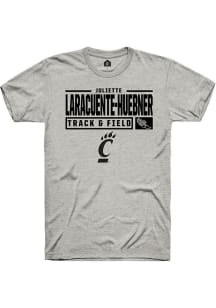 Juliette Laracuente-Huebner Ash Cincinnati Bearcats NIL Stacked Box Short Sleeve T Shirt