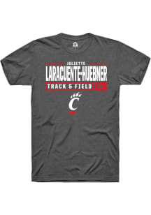 Juliette Laracuente-Huebner Dark Grey Cincinnati Bearcats NIL Stacked Box Short Sleeve T Shirt