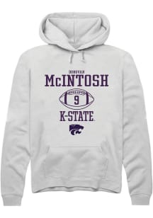 Donovan McIntosh Rally Mens White K-State Wildcats NIL Sport Icon Hooded Sweatshirt