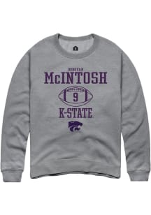 Donovan McIntosh Rally Mens Graphite K-State Wildcats NIL Sport Icon Crew Sweatshirt