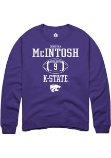 Donovan McIntosh Rally Mens Purple K-State Wildcats NIL Sport Icon Crew Sweatshirt