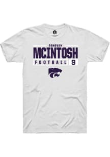 Donovan McIntosh White K-State Wildcats NIL Stacked Box Short Sleeve T Shirt