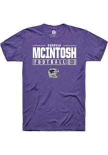 Donovan McIntosh Purple K-State Wildcats NIL Stacked Box Short Sleeve T Shirt