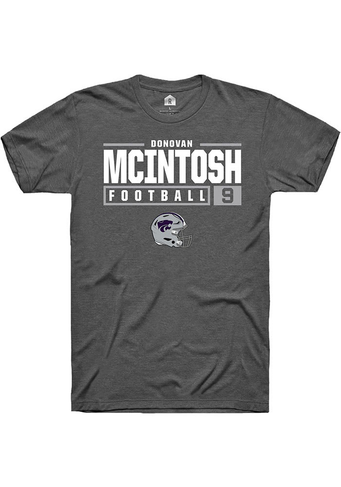 Rally K-State Wildcats Grey NIL Stacked Box Short Sleeve T Shirt